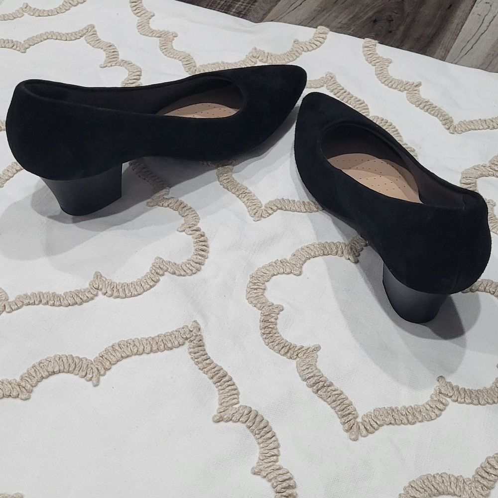 Clarks Teresa Step Pumps in Black Suede - Picture 7 of 9
